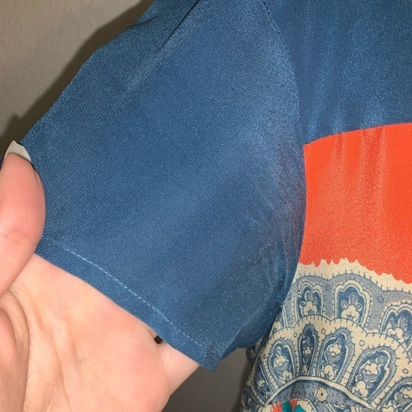 Anthropologie Meadow Rue Calcada Silk Tunic Size Small Multi Colored - Picture 10 of 10